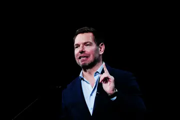 California gubernatorial candidate Eric Swalwell delivers remarks during the California Democratic Party convention at Moscone Center in San Francisco on Saturday, Feb. 21, 2026.