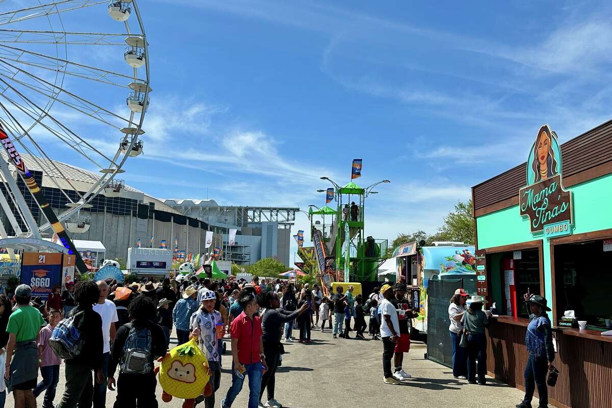 Guests at 'Mama Tina's Gumbo' at The Houston Livestock Show and Rodeo on March 18.
