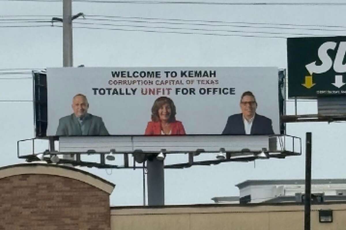 A billboard in Kemah, Texas, calling out three local politicians has been standing for about a month.