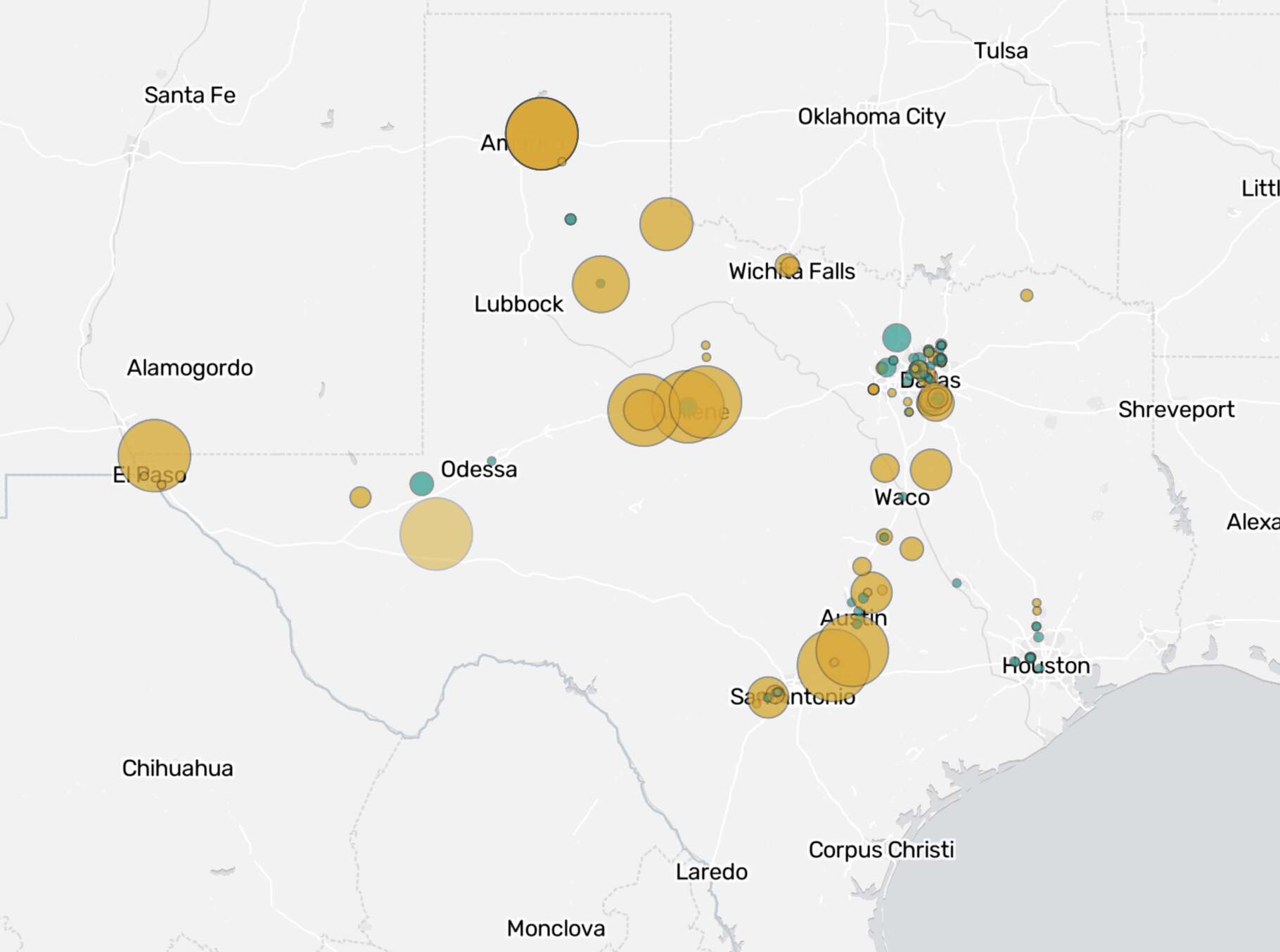 An interactive map of operating and planned data centers in Texas, with data from Cleanview, a company that tracks data center projects
