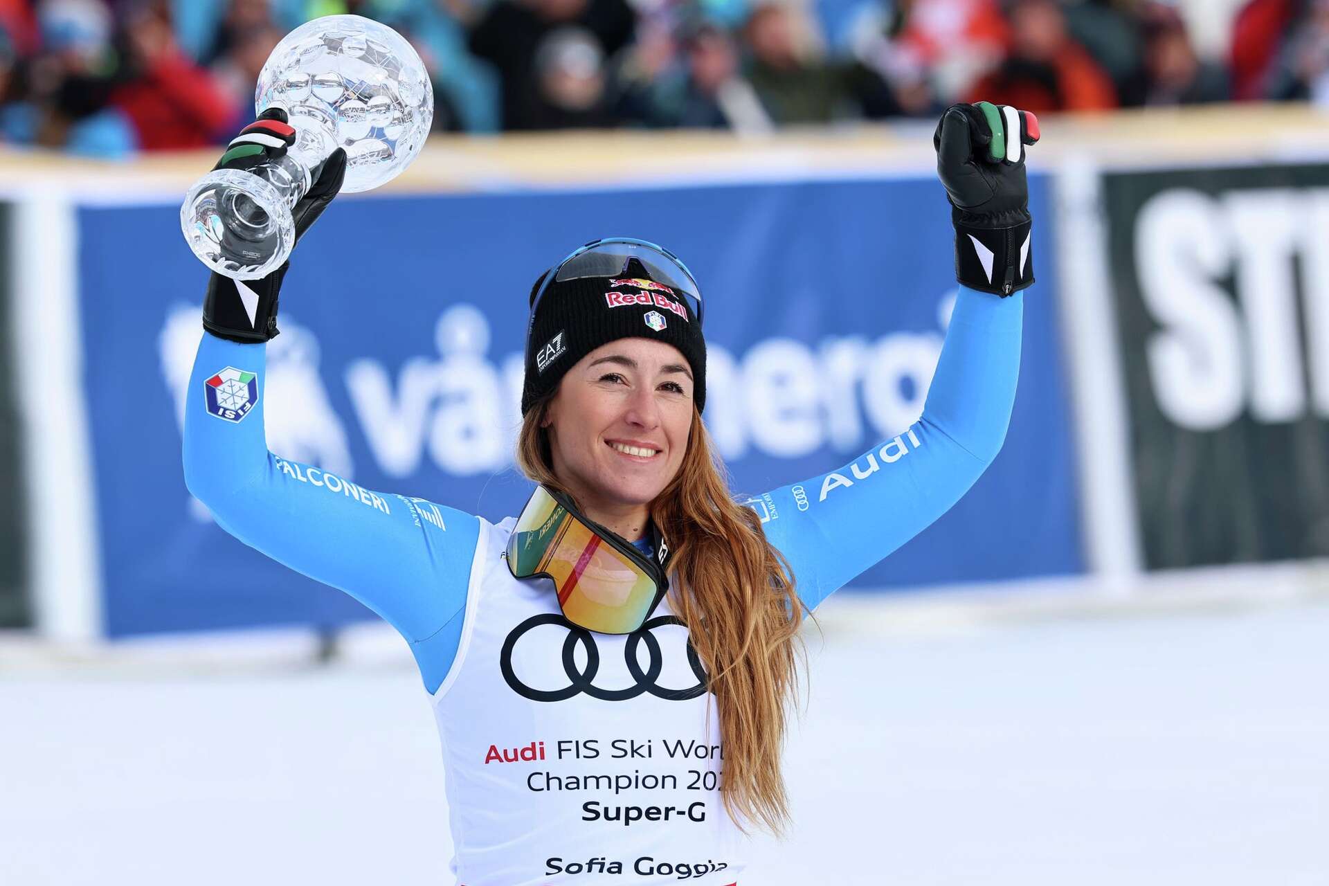 Goggia wins to lock up World Cup super-G title. Aicher further