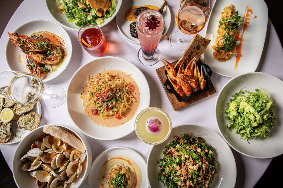 A spread of dishes at Atlantic Ocean.