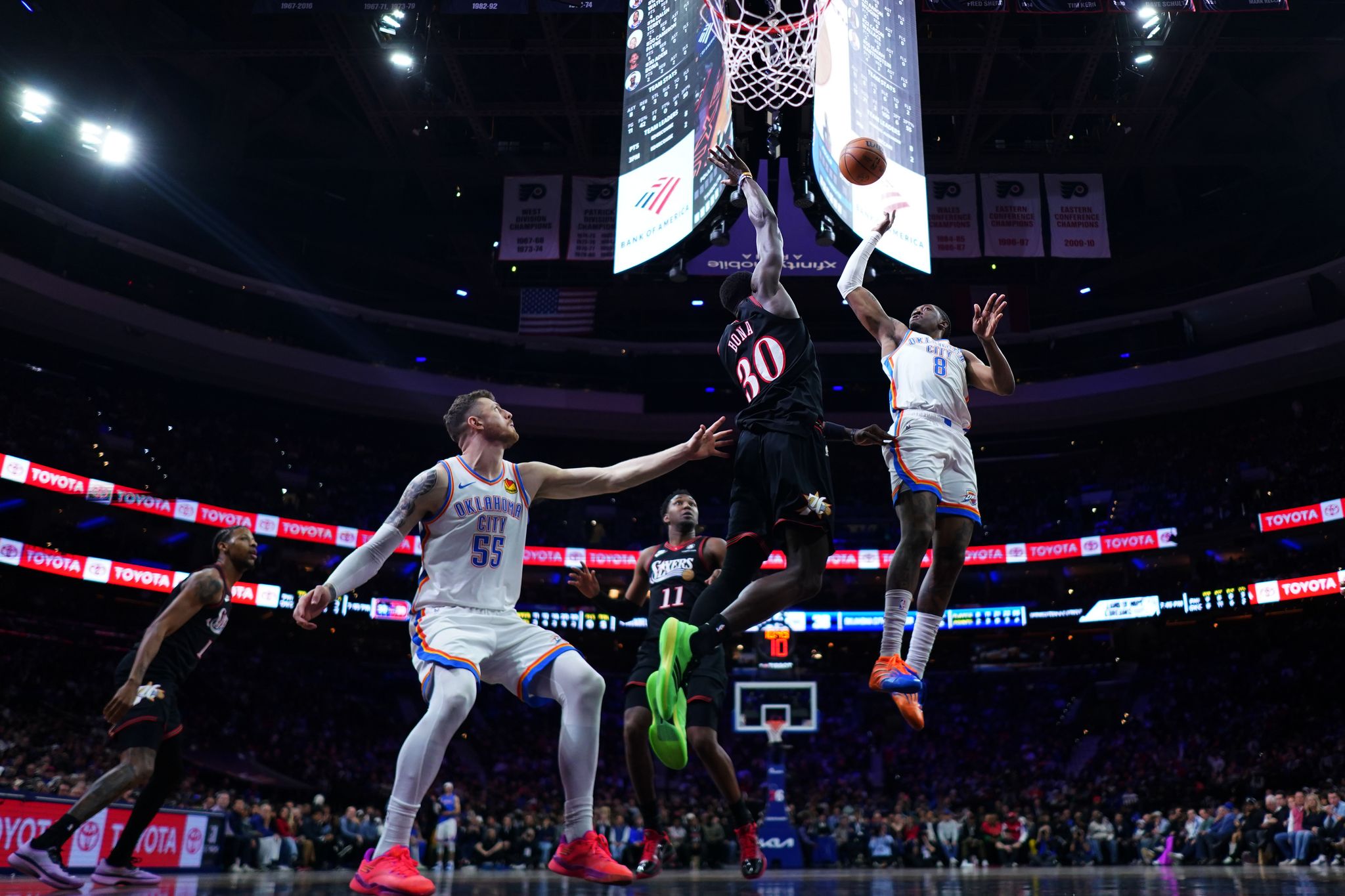 Thunder beat short-handed 76ers 123-103 for 12th straight win