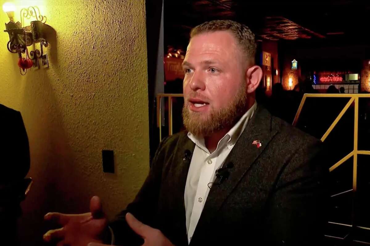 In this image taken from KXAS video, State Sen-elect Taylor Rehmet (D) speaks Jan. 31, 2026, in Fort Worth, Texas, after winning a special election for the Texas state Senate and flipped a reliably Republican district that President Donald Trump won by 17 points in 2024. Rehmet recently called out Lt. Gov. Dan Patrick for denying him an assignment to a committee in the Texas State Senate.(KXAS via AP)