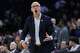 UConn head coach Dan Hurley calls out to his team during the second half in the first round of the NCAA college basketball tournament against Furman, Saturday, March 21, 2026, in Philadelphia. (AP Photo/Matt Rourke)