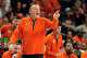 Illinois head coach Brad Underwood watches during the second half against VCU in the second round of the NCAA college basketball tournament, Saturday, March 21, 2026, in Greenville, S.C. (AP Photo/Chris Carlson)