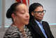 Stamford Superintendent of Schools Tamu Lucero, right, is leaving for a new position in July.