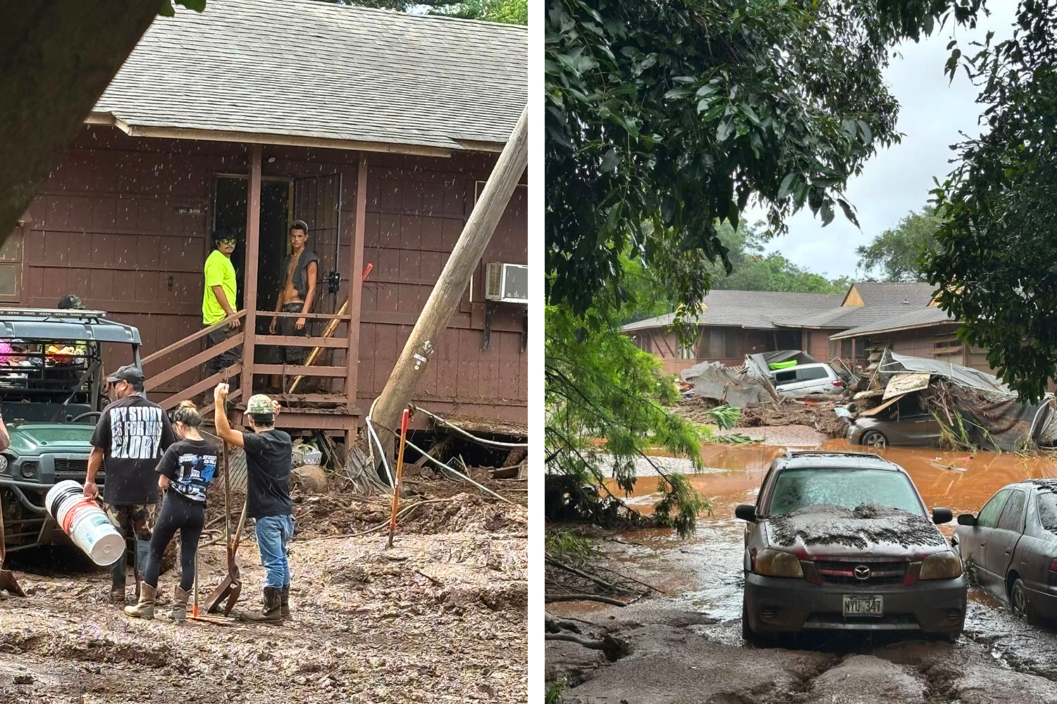 Hawaii flood sends home crashing into Waialua Bridge