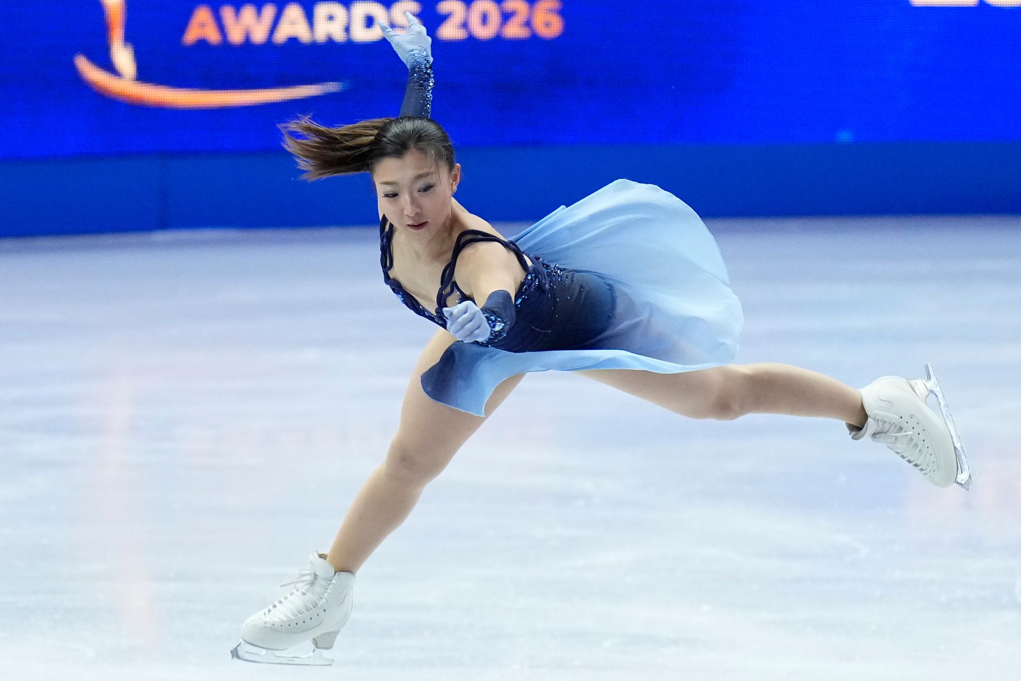 Kaori Sakamoto takes the lead as she chases a fourth and last figure skating world title