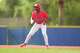 Bennett School’s J.T. Durden takes a leadoff at second during a high school sports academy baseball game in Houston, Wednesday, March 25, 2026.