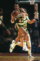 Seattle SuperSonics John Johnson (27) in action in Game 3 of the NBA Western Conference semifinals against the Milwaukee Bucks on April 11, 1980, at the MECCA Arena in Milwaukee. Johnson is the father of Spurs head coach Mitch Johnson. (Photo by Carl Skalak /Sports Illustrated via Getty Images)