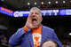 Bruce Pearl, former head coach of the Auburn Tigers, yells at the referees during the second half against the Kentucky Wildcats at Neville Arena on February 21, 2026, in Auburn, Alabama.