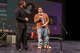 Senior Topher Samuels, right, speaks with Schyler O’Neal of the Grammy Museum during Music Industry Career Day at Cooperative Arts & Humanities Magnet High School, in New Haven, Conn. March 30, 2026.