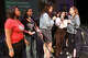 A group of students sing a newly written song composed during a workshop at Music Industry Career Day at Cooperative Arts & Humanities Magnet High School, in New Haven, Conn. March 30, 2026.