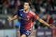 FC Dallas forward Petar Musa (9) celebrates after scoring a goal during the first half in Game 2 in the first round of MLS soccer's Western Conference playoffs against the Vancouver Whitecaps on Saturday, Nov. 1, 2025, in Frisco.