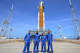 NASA astronauts (from left) Reid Wiseman, Victor Glover and Christina Koch and Canadian Space Agency astronaut Jeremy Hansen visit NASA's Artemis II Space Launch System rocket and Orion spacecraft on Monday, March 30, 2026, at Launch Complex 39B of NASA's Kennedy Space Center, in Cape Canaveral, Fla.