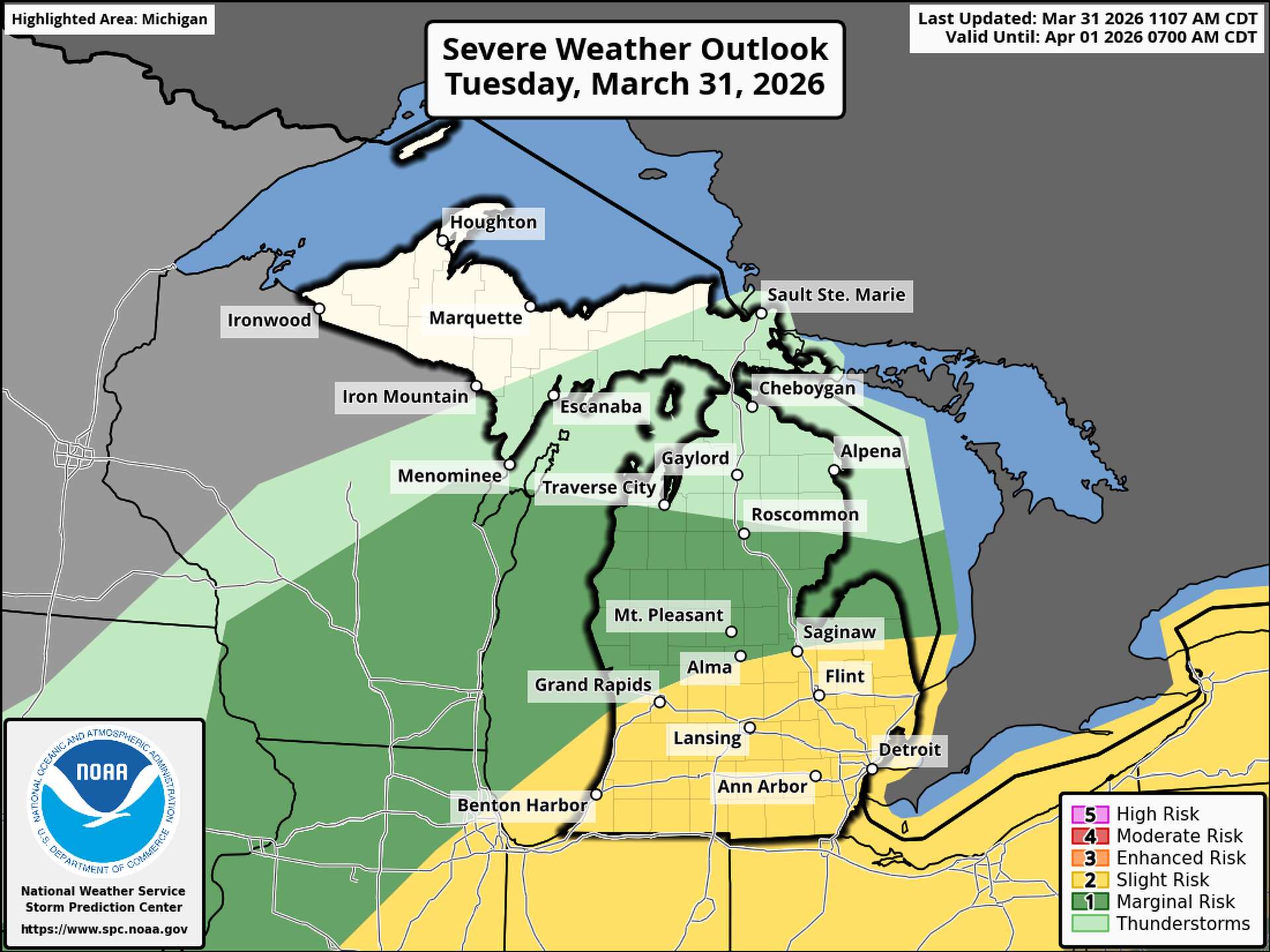 Strong to severe storms likely today across Michigan
