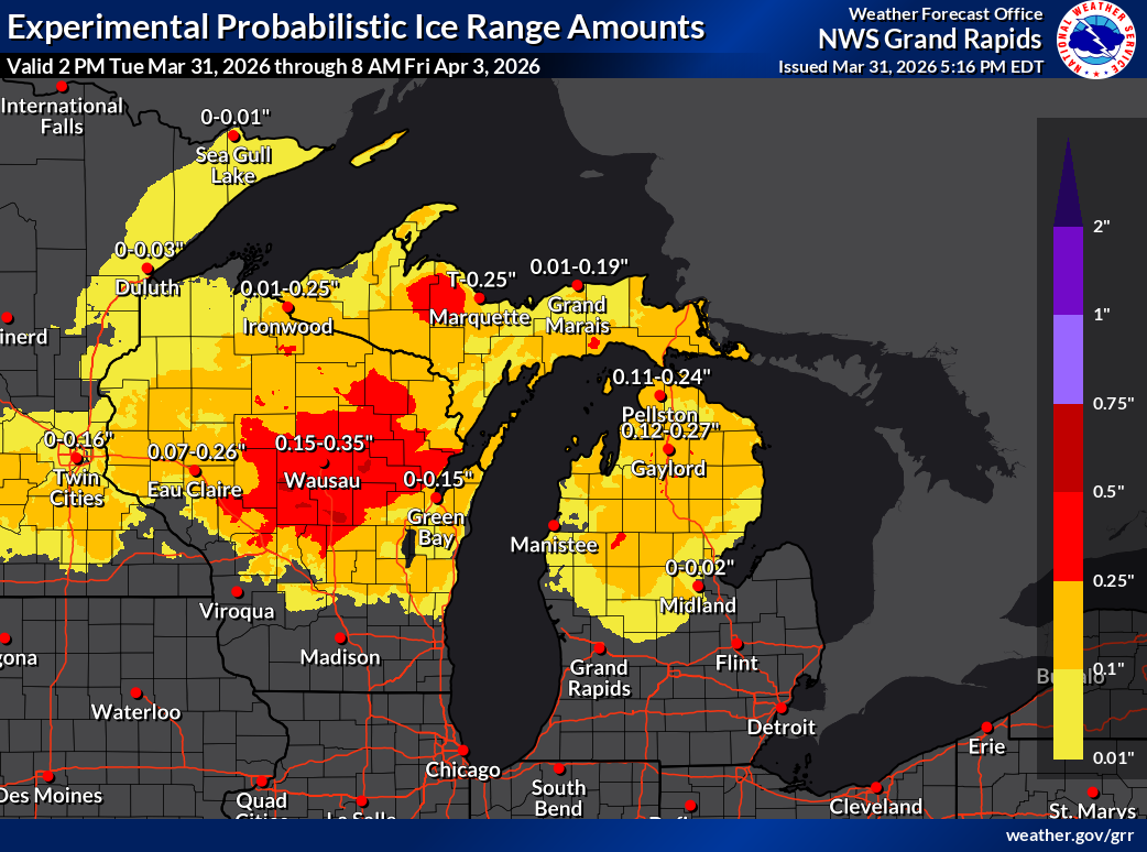 Freezing rain, severe thunderstorms possible Thursday in Michigan
