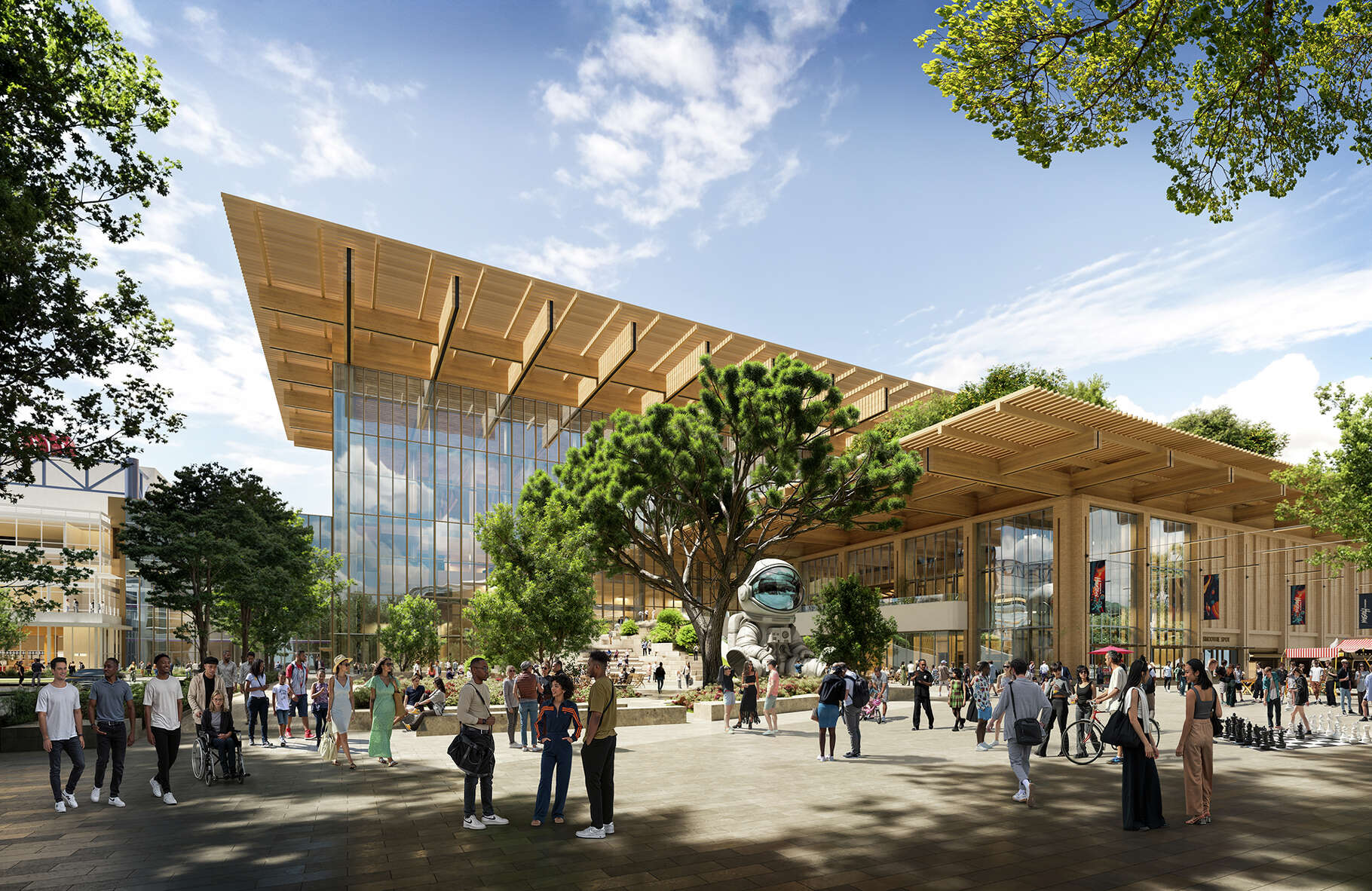 Renderings show an update on Houston First Corporation's plan to expand the George R. Brown Convention Center and create a green space that connects the East End to downtown.