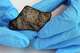 Linda Welzenbach Fries, Rice University science writer, Department of Earth, Environmental and Planetary Sciences, holds a meteor fragment in Houston Thursday, April 2, 2026 holds The fragment is from the rare daytime fireball meteor that exploded over the Houston area on March 21. It was found in Spring by her husband, Marc Fries, a NASA planetary scientist.