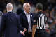 Head coach Dan Hurley of the UConn Huskies speaks with the referee during the second half of the game against the Illinois Fighting Illini in the Final Four of the 2026 NCAA Men's Basketball Tournament at Lucas Oil Stadium on April 04, 2026 in Indianapolis, Indiana.