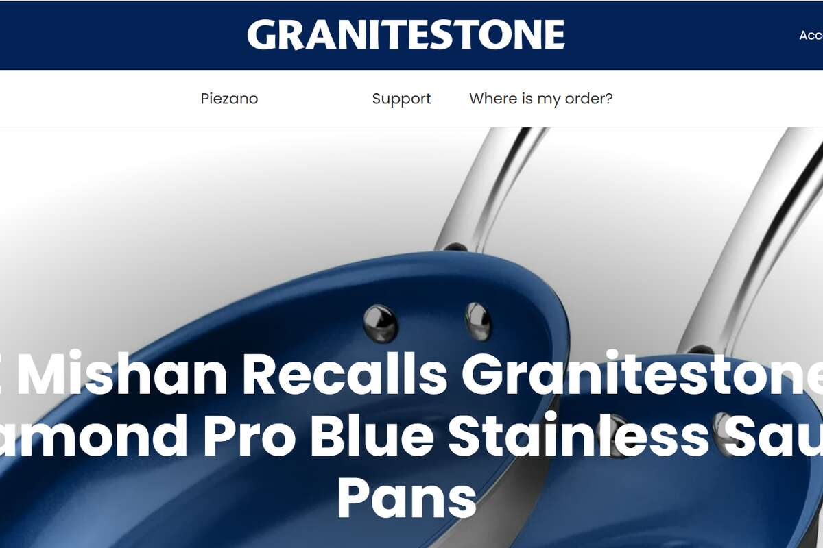 The Granitestone website announces the recall of a set of its pans.
