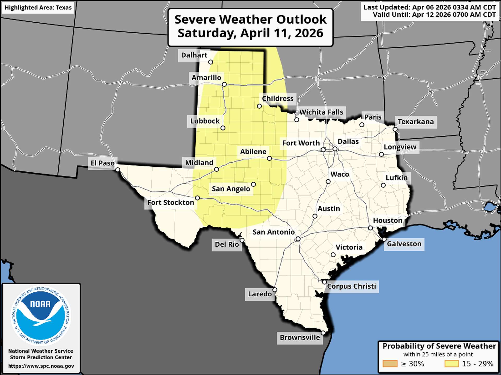 Six days out, severe storms highlighted in West Texas this weekend