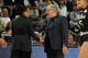 South Carolina head coach Dawn Staley, left, and UConn head coach Geno Auriemma argue after a woman's NCAA college basketball tournament semifinal game at the Final Four, Friday, April 3, 2026, in Phoenix.