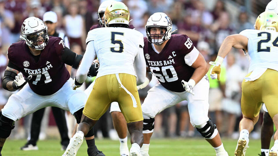 How about two Texas A&M linemen in the same draft? Chase Bisontis (71) and Trey Zuhn III  played key roles in a strong 2025 season for the Aggies.