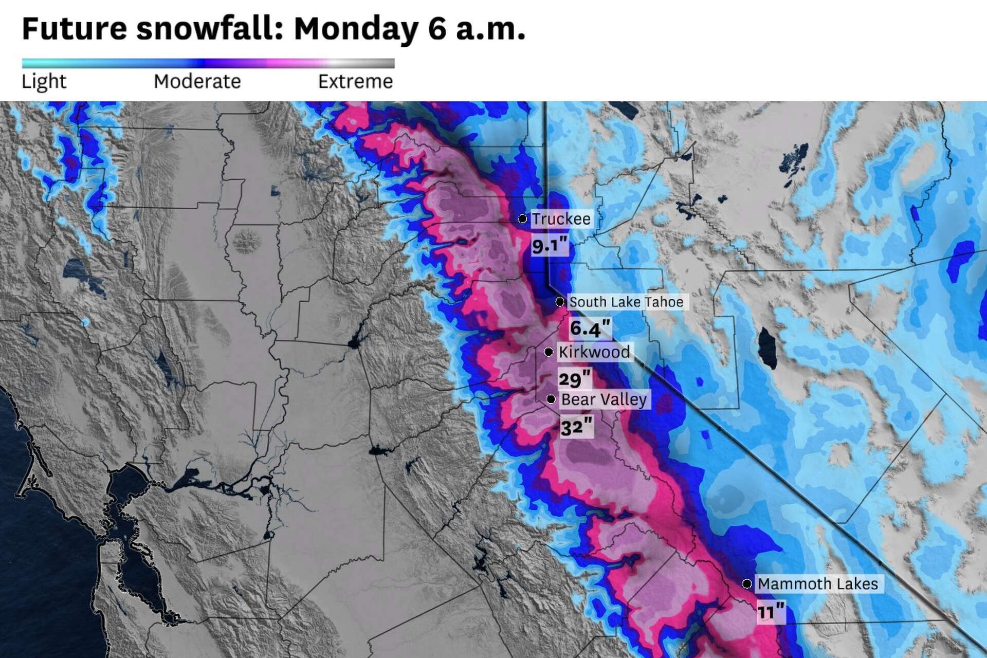 Late California storm could dump feet of snow with travel ‘impossible’