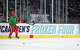 Tory Pitner of the Denver Pioneers shoots a puck during practice sessions the day before the NCAA Division I Men's Ice Hockey Frozen Four semifinal at the T-Mobile Arena on April 8, 2026 in Las Vegas, Nevada.