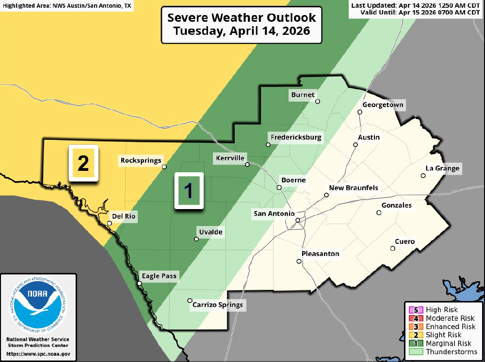 Few strong storms possible in South Texas. Here's what to expect.