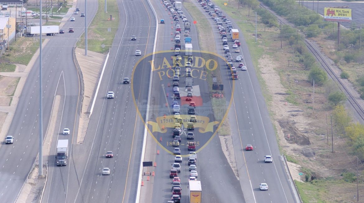 Lane paving causes heavy traffic on I-35 south from Shiloh to Calton