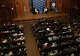 U.S. Secretary of Education Linda McMahon, right, speaks during a discussion titled, “The Roadmap for Restoring American Education,” hosted by the Buckley Institute at Yale University, Thursday, April 16, 2026. Buckley Institute Student President Tori Cook, left, asked questions during the discussion.