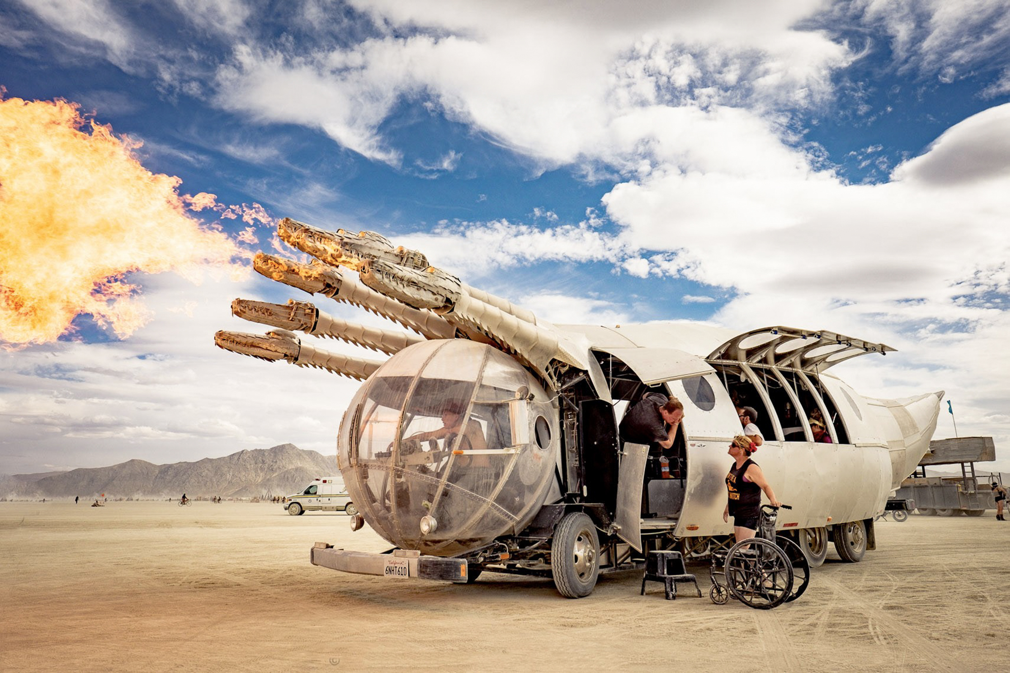 Fire-breathing, street-legal art car from Burning Man goes up for sale