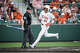 Texas Longhorns infielder Adrian Rodriguez (24) score a run in the first inning as the Texas Longhorns play their first game of a three-game series against the Alabama Crimson Tide, April 17, 2026.