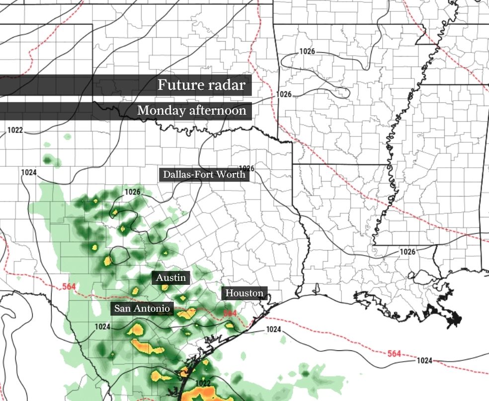 Austin forecast shows wet Monday commute and better rain Tuesday