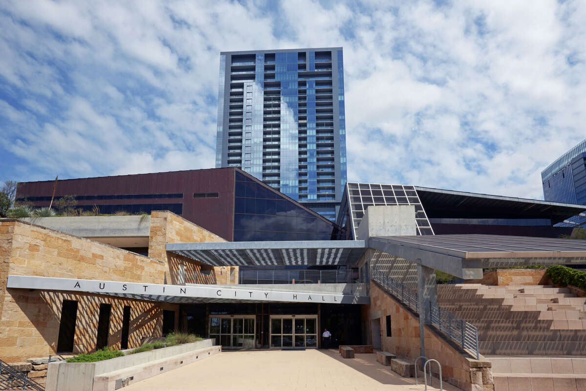 Austin City Hall and Public Plaza completed in 2004 and designed by Antoine Predock. A UT freshman is running for an Austin City Council seat this November.