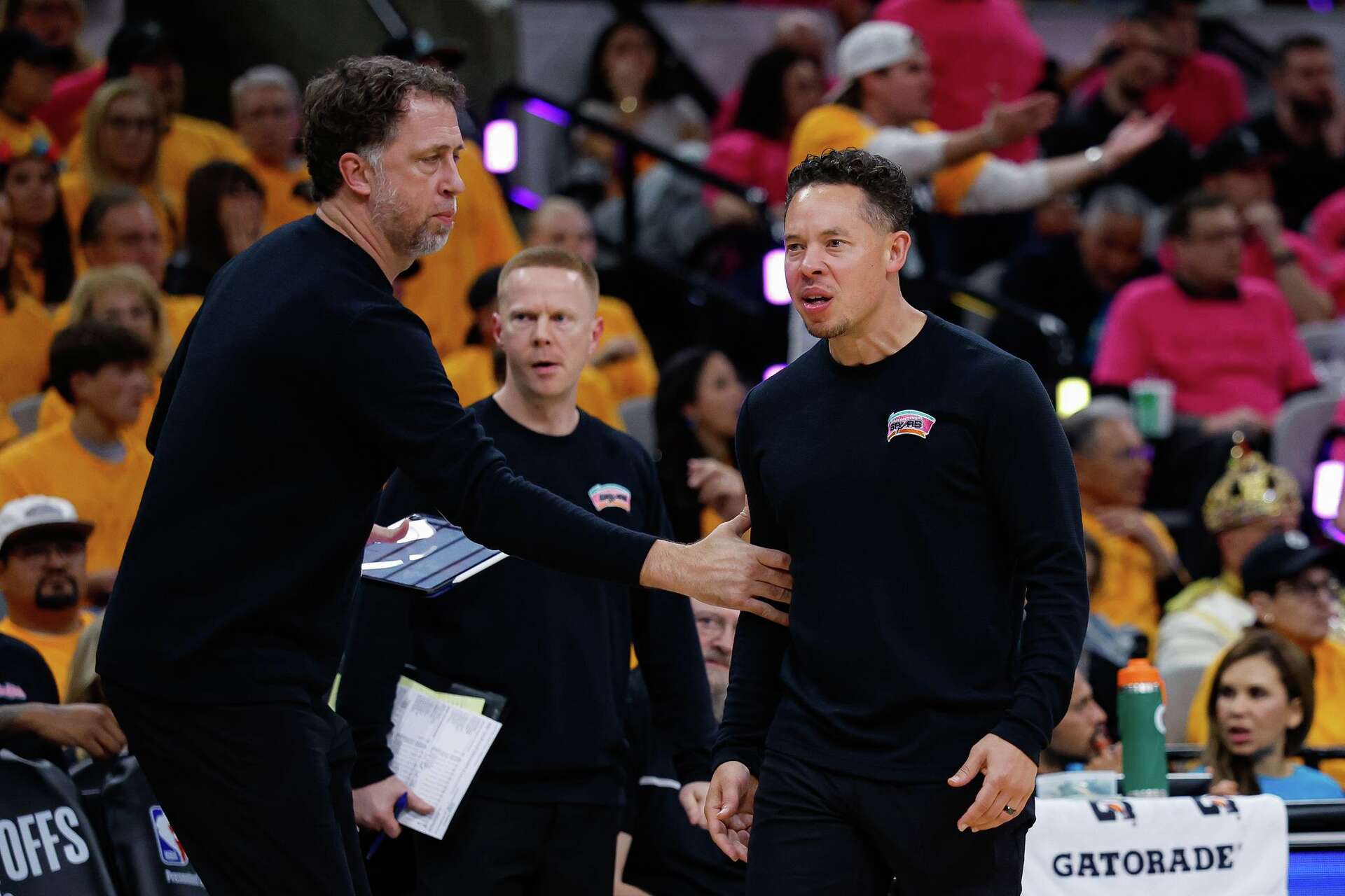 Spurs' Mitch Johnson deflects credit for Coach of Year finalist pick