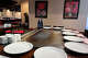 The empty grill table set for eight at Benihana on April 16, 2026, in San Francisco.