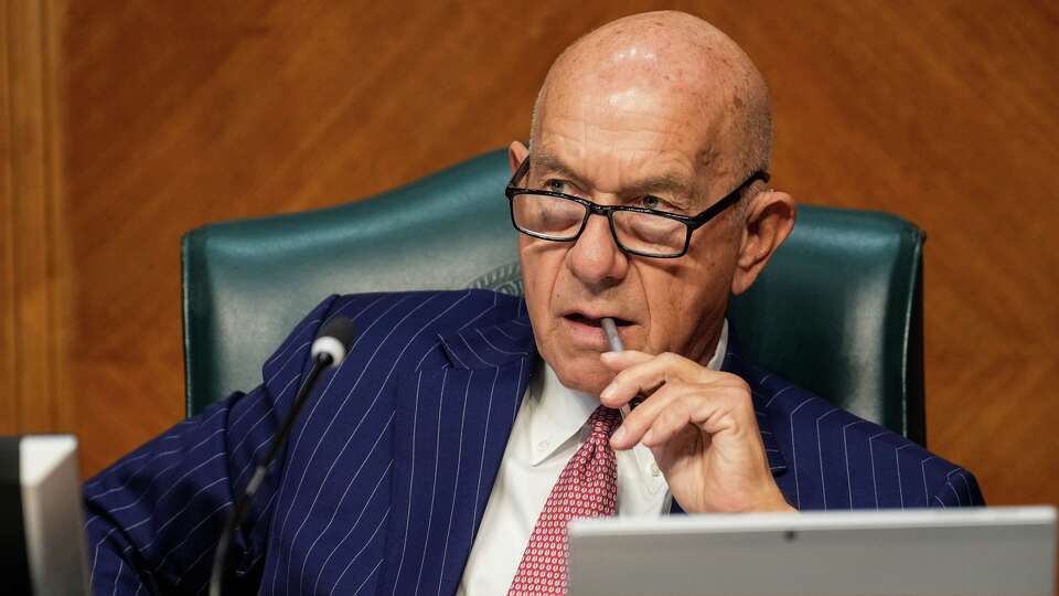 Houston Mayor John Whitmire listens to a speaker during a City Council meeting considering whether to repeal a newly approved proposal limiting cooperation with U.S. Immigration and Customs Enforcement at City Hall in Houston on Wednesday, April 22, 2026.