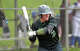 New Milford’s Cienna McNamara (23) during an at bat in the girls softball game between New Milford and Brookfield high schools. Wednesday, April 22, 2026, Brookfield, Conn.