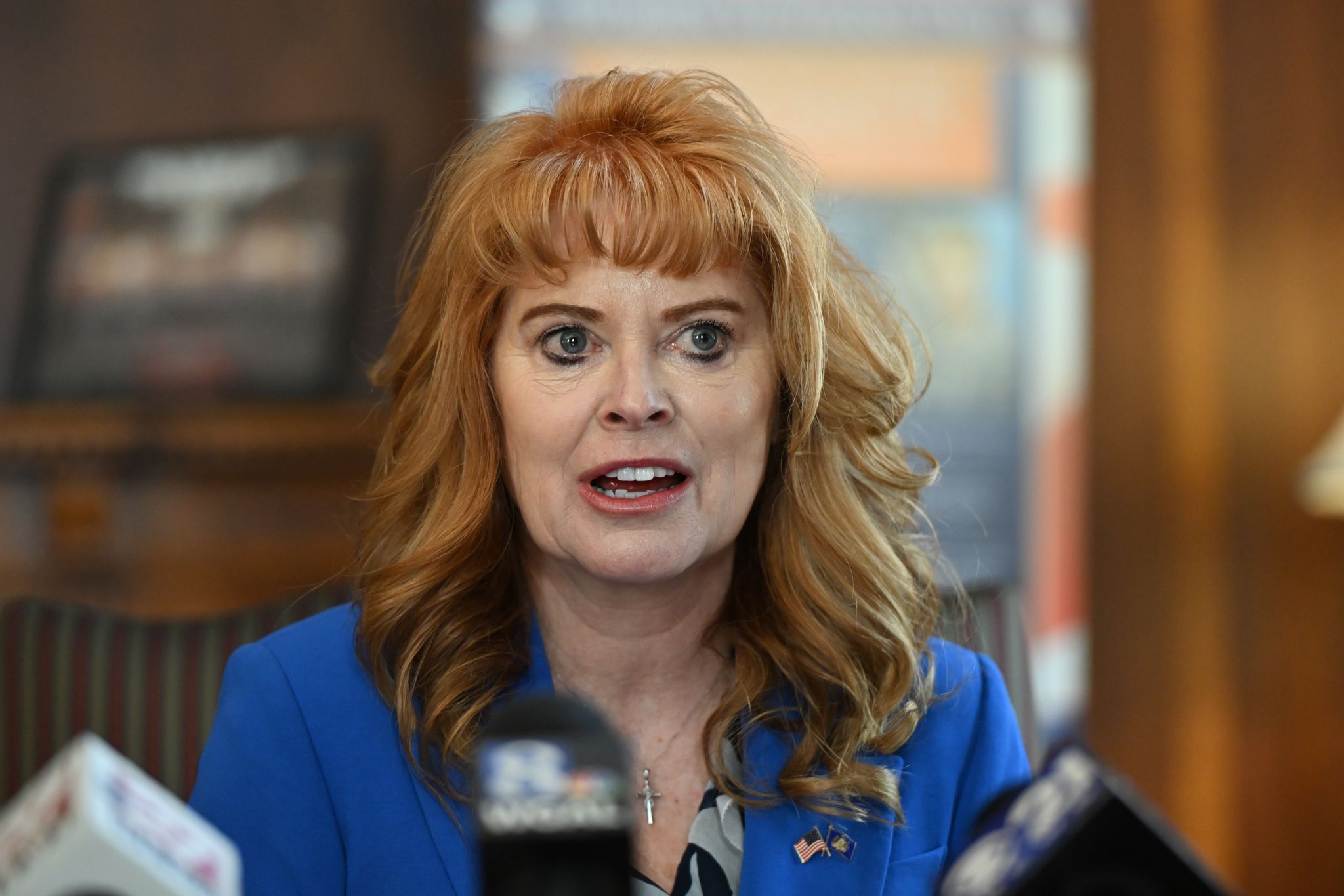 Pennsylvania State Treasurer Stacy Garrity Addresses Treasury News Conference in Harrisburg