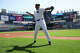 Mariano Rivera warms up during the New York Yankees Old Timers' Day prior to the game the game against the Houston Astros at Yankee Stadium on Aug. 9, 2025 in New York.