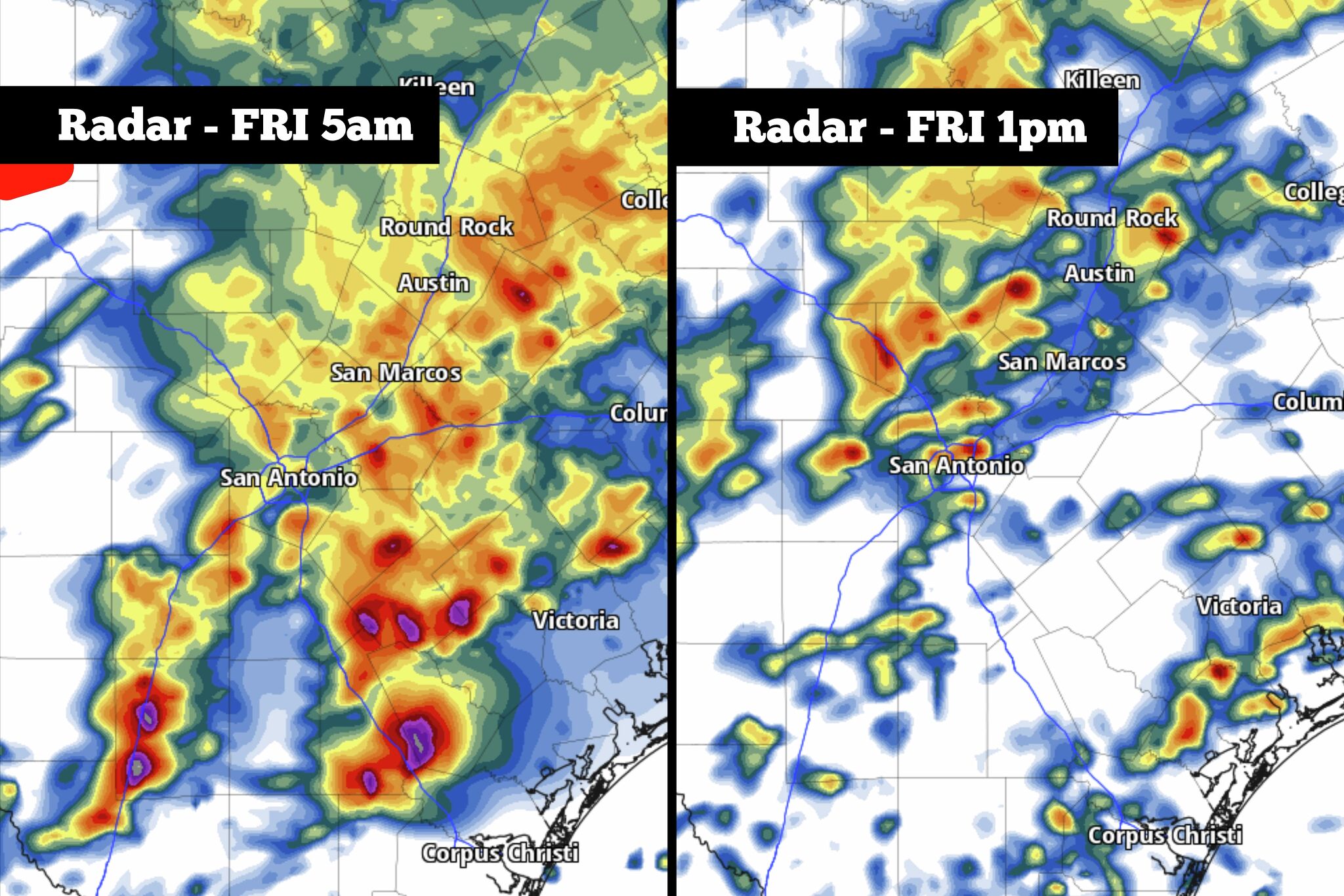 Timeline: Cold front hits South Texas Friday, heavy rain incoming