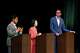 Saikat Chakrabarti, left, debates Supervisor Connie Chan and state Sen. Scott Wiener at the Sydney Goldstein Theater in San Francisco in March.