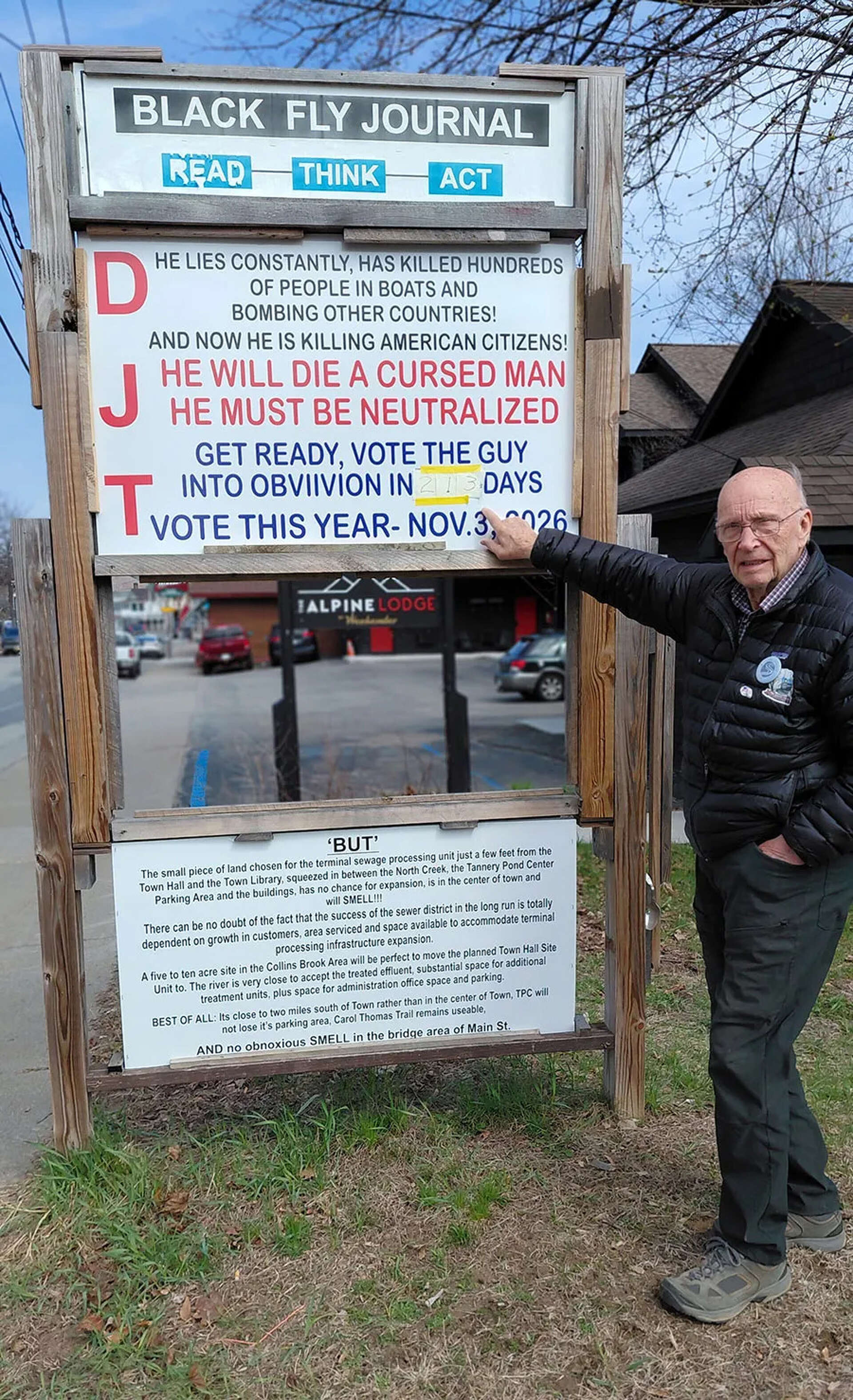 Political sign in North Creek sparks debate over free speech