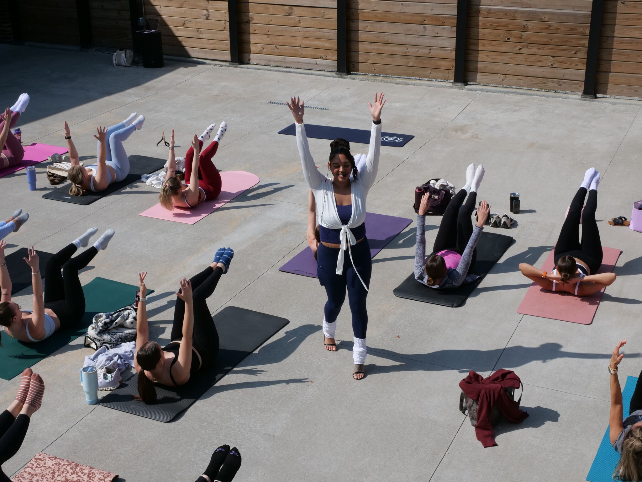 Mats and Mimosas mixes workout with brunch, drinks