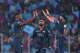 Gujarat Titans' Kagiso Rabada, left, celebrates the wicket of Punjab Kings' Suryansh Shedge with teammates during the Indian Premier League cricket match between Gujarat Titans and Punjab Kings in Ahmedabad, India, Sunday, May 3, 2026.