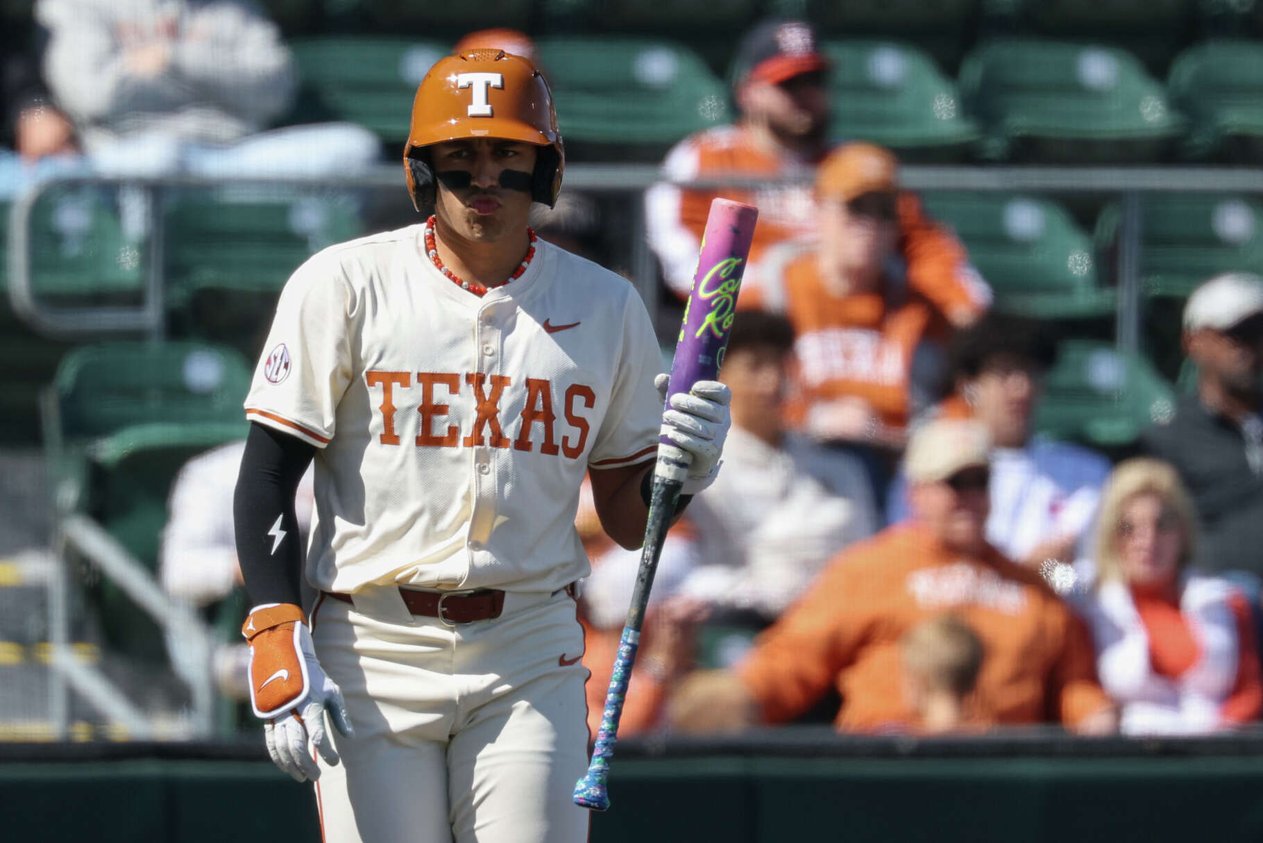 Adrian Rodriguez had a couple of key hits for Texas on Sunday, including a two-run single in the Longhorns' nine-run third inning of their win over Mississippi State.
